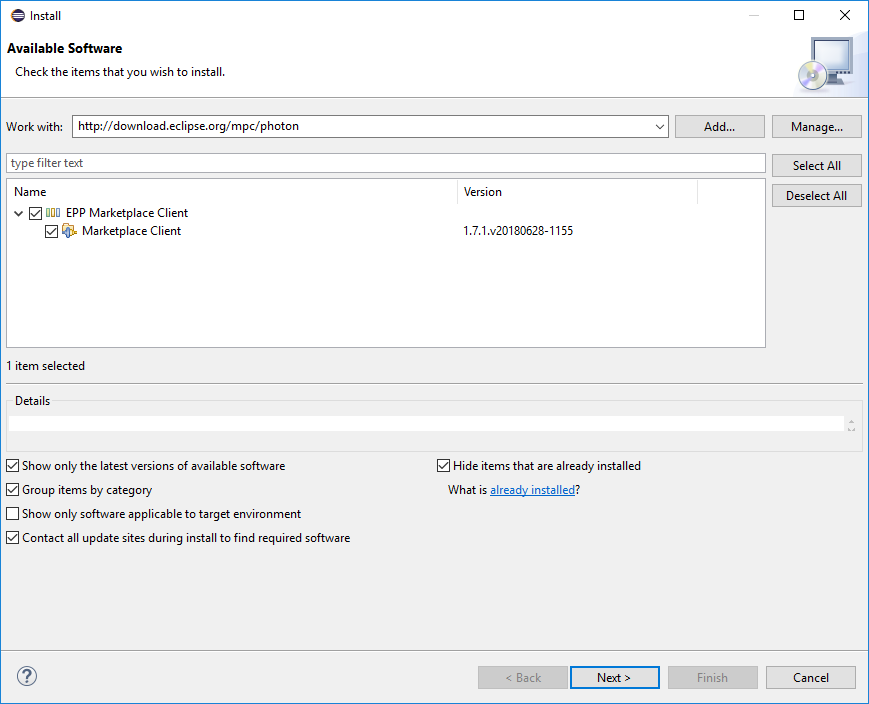Marketplace Client not opening in Photon Marketplace Client not opening in Photon