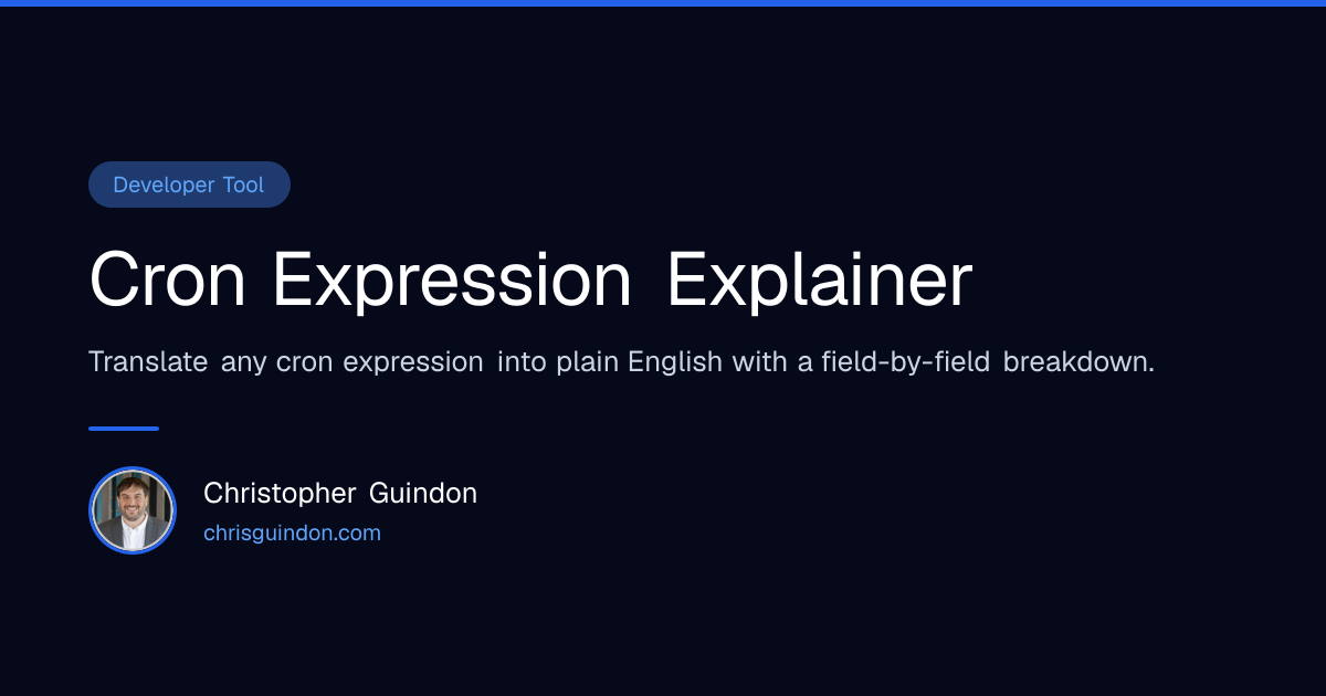 Cron Expression Explainer | Christopher Guindon